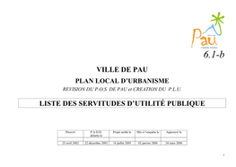 Ville De Pau Liste Des Servitudes D'utilité Publique