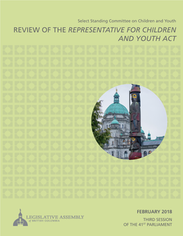 Review of the Representative for Children and Youth Act