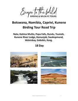 Birding Namibia 18 Days Escape to the Wild