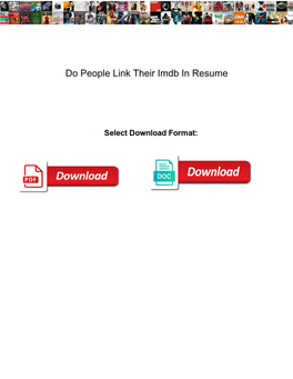 Do People Link Their Imdb in Resume