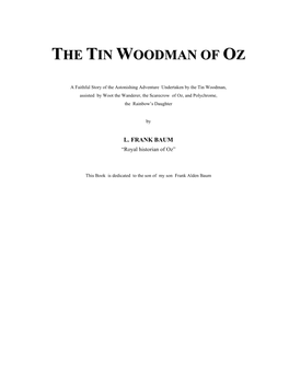 The Tin Woodman of Oz