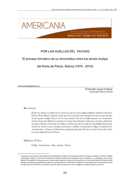 POR LAS HUELLAS DEL YACHAQ El Proceso Formativo De Un