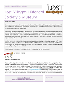 Lost Villages Historical Society & Museum