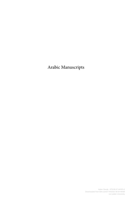 Arabic Manuscripts, a Vademecum for Readers