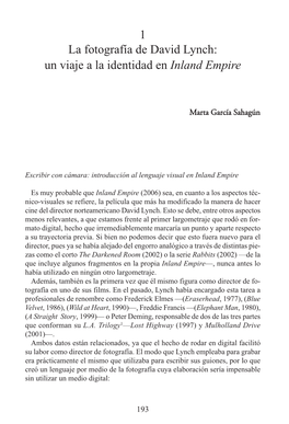 1 La Fotografía De David Lynch: Un Viaje a La Identidad En Inland Empire