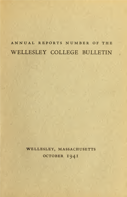 Wellesley College Bulletin