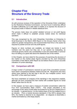 Chapter Five Structure of the Grocery Trade