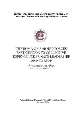 The Romania's Armed Forces Participation To