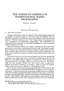 The Voices of America in International Radio Propaganda