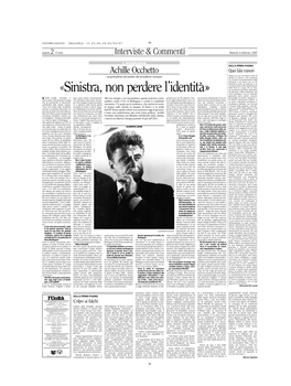 «Sinistra, Non Perdere L'identità»