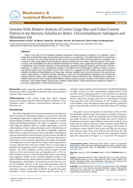 Genome-Wide Relative Analysis of Codon Usage Bias and Codon