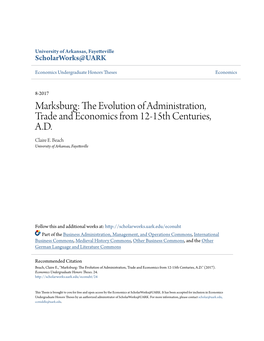 The Evolution of Administration, Trade and Economics from the Twelfth- Fifteenth Centuries, A.D