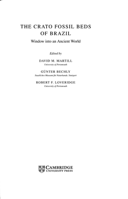 THE CRATO FOSSIL BEDS of BRAZIL Window Into an Ancient World
