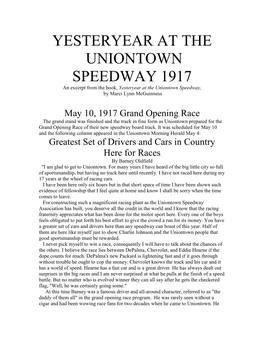 Uniontown Speedway Book Chapter 1917.Pdf