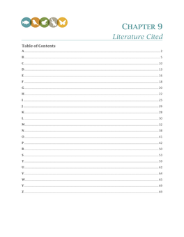 Literature Cited Table of Contents a