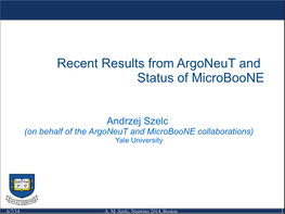 Recent Results from Argoneut and Status of Microboone