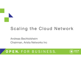 Scaling the Cloud Network