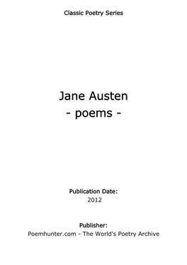 Jane Austen - Poems