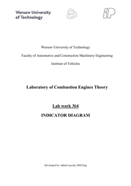 Laboratory of Combustion Engines Theory Lab Work №4 INDICATOR