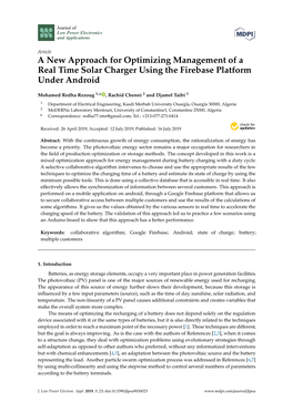 A New Approach for Optimizing Management of a Real Time Solar Charger Using the Firebase Platform Under Android