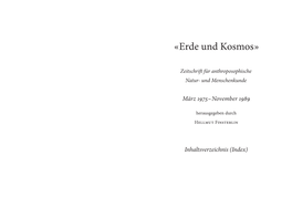 « Erde Und Kosmos »