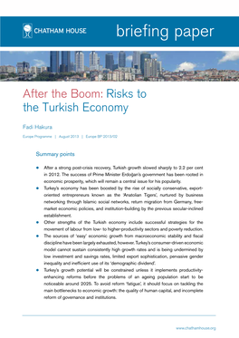 After the Boom: Risks To