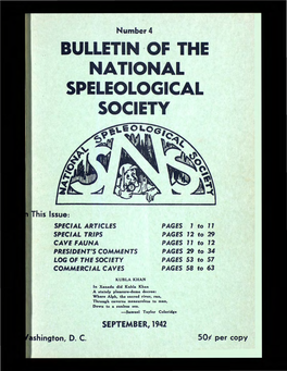 Bulletin · of the National Speleological Society
