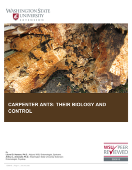 Carpenter Ants: Their Biology and Control