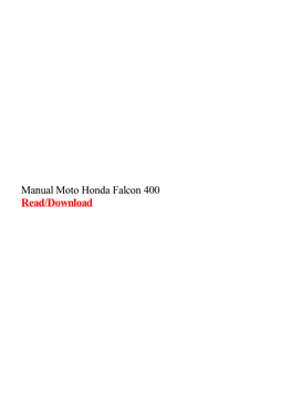 Manual Moto Honda Falcon 400