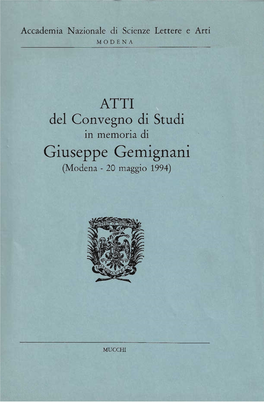 Giuseppe Gemignani (Modena - 20 Maggio 1994)