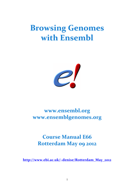 Browsing Genomes with Ensembl