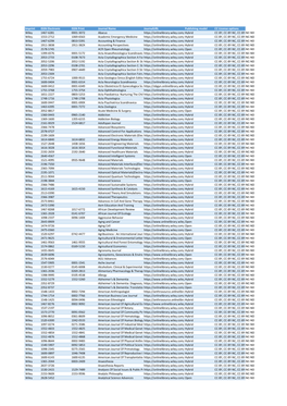 Imprint ISSN Electronic ISSN Print Journal Name Journalurl