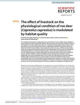 The Effect of Livestock on the Physiological Condition Of