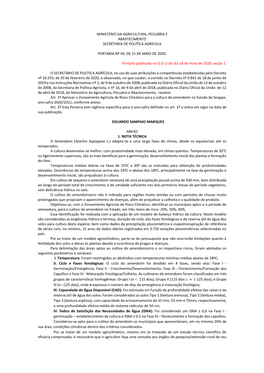 Ministério Da Agricultura, Pecuária E Abastecimento Secretaria De Política Agrícola