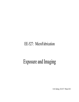 Exposure and Imaging