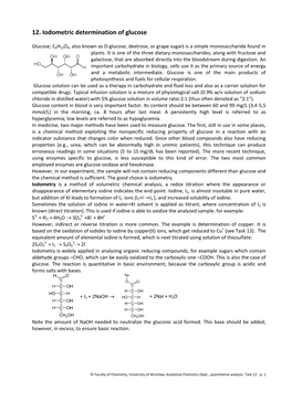 12. Iodometric Determination of Glucose