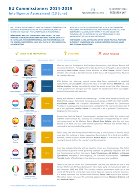 EU Commissioners 2014-2019 Intelligence Assessment (13 June) C