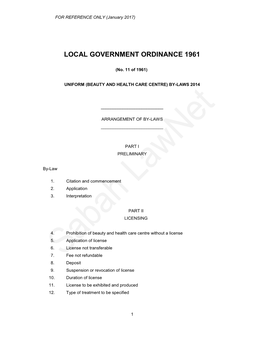 Local Government Ordinance 1961