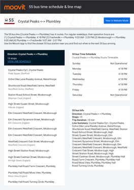 55 Bus Time Schedule & Line Route