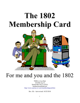 The 1802 Membership Card