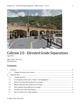 Caltrain 2.0 - Elevated Grade Separations - Mike Forster - V3.10.1 1