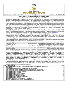 FACT SHEET – FIVB Klagenfurt A1 Grand Slam