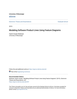 Modeling Software Product Lines Using Feature Diagrams