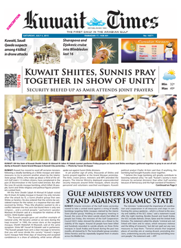 Kuwait Shiites, Sunnis Pray Together in Show of Unity