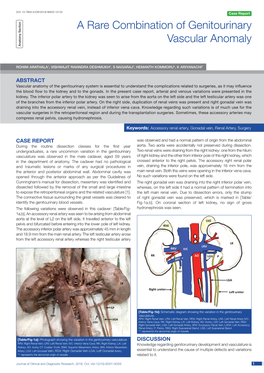 A Rare Combination of Genitourinary Vascular Anomaly Anatomy Section