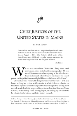 Chief Justices of the United States in Maine