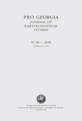 Pro Georgia Journal of Kartvelological Studies
