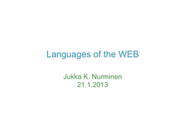 Languages of the WEB
