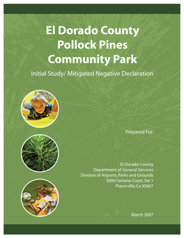 Pollock Pines Community Park MND Cover.Ai