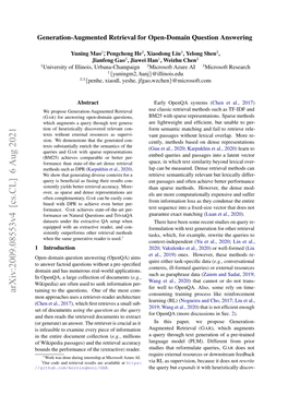 Arxiv:2009.08553V4 [Cs.CL] 6 Aug 2021 Taining to the Questions